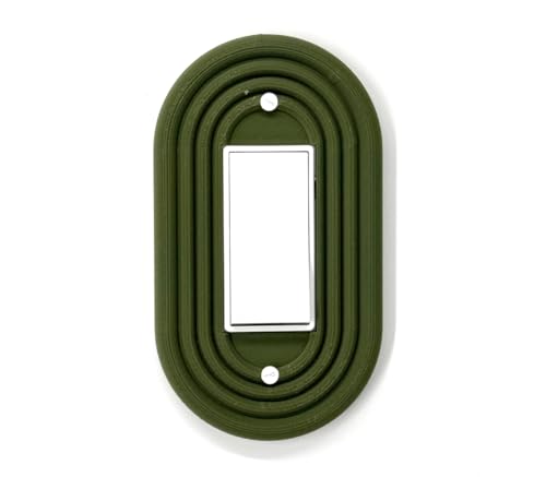Mid-Century Oval Light Switch Cover White Single Rocker