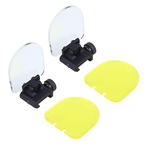 Tactical Foldable Sight Scope Lens Protector Two-Color Plexiglass Lens Baffle 20mm Base,2 Pack