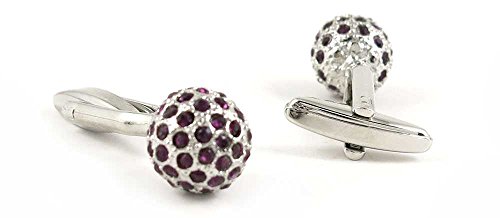 1 Par de Mancuernillas Para Hombre Bola Cristal Marrón miniatura 2