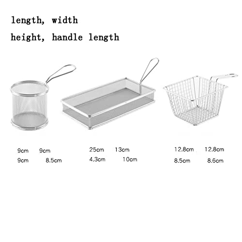 Cestello per friggere in acciaio inox, resistente filtro a rete e cucchiaio filtrante per patatine fritte e snack croccanti, ideale per ristoranti e cucina domestica