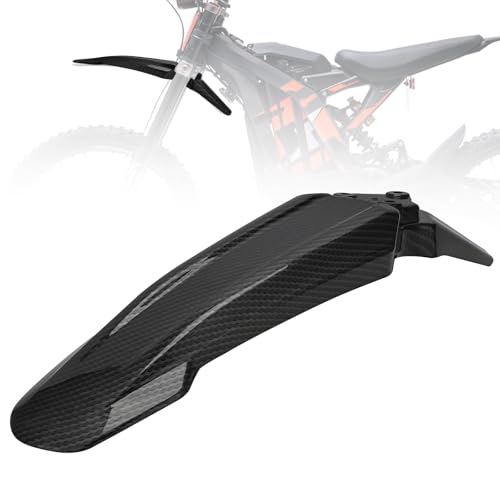 IUVWISN Dirt Bike Schutzbleche vorne Kotflügel Kohlefaser-Muster für Surron Sur Ron Light Bee X S LBX Elektro E-Bike Motorrad Schwarz