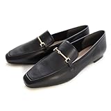 [アミアミ] ローファー スクエアトゥ ビット レディース シューズ マニッシュ シンプル ベーシック フォーマルシューズ MJ4404 (LL(24.0cm), ブラック(スムース))