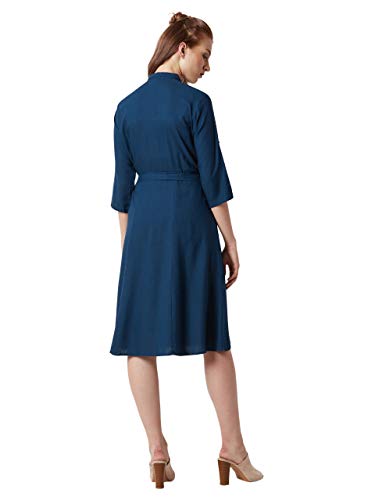 Image of Miss Chase Women's Olive Green Midi Shirt Dress