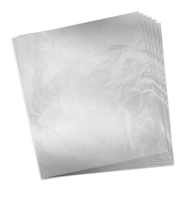 Monouso | 500 Hojas de Papel Antigrasa, 28x31cm, Color Metalizado, Envueltas Antigrasa con Doble Capa, Aluminio, Papel para Hamburguesas, Bocadillos, Snacks, Fritos, Barbacoas, Picnic