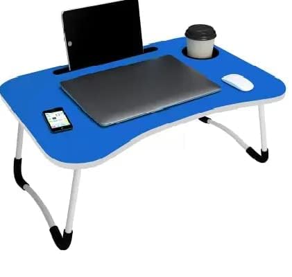 Mistri Alloy Steel Office Table For Home/Writing Desk For Office/Folding Table For School/Folding Study Table/Work From Home Multipurpose Table (Blue) 23 Inch, 17 Inch
