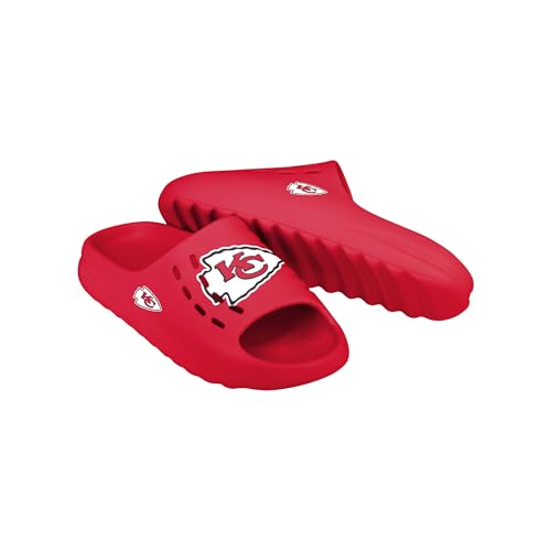 FOCO Kansas City Chiefs NFL Mens Big Logo Molded Chunky Slides - L
