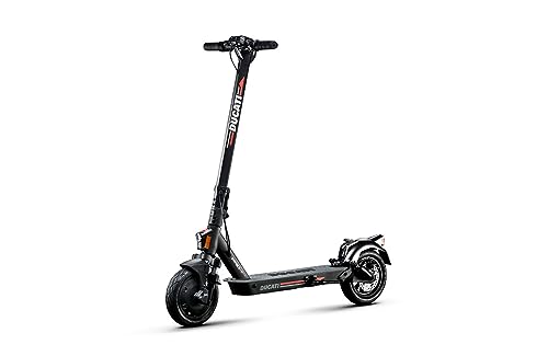 Ducati Pro-II Evo Advanced Safety, skuter elektryczny, strzałki kierunkowe, składany, podwójny hamowanie, elektroniczny dzwonek, pełne zawieszenie, zasięg 40 km, silnik 350W