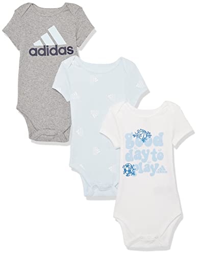 Image of adidas baby-boys 3-pack Short Sleeve Bodyshirt Set