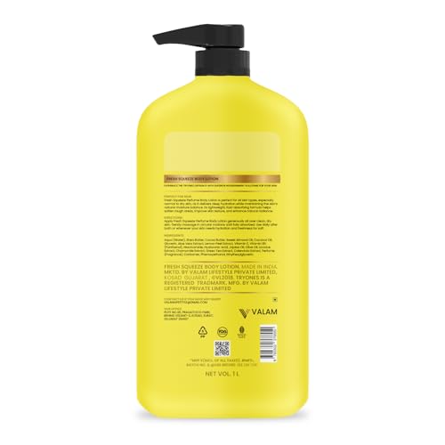 Image of Fresh Squeeze Lemon Fresh Perfume Body Lotion with Natural Lemon Extract | Deep Moisturization for Soft & Hydrated Skin | No Parabens, No SLS | 1 Litre