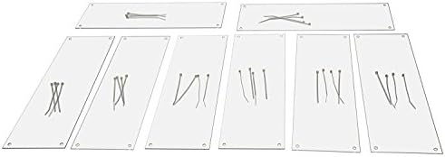 Pet Cage Liner 14" x 4.5" with Holes Zip Ties Urine Guard Pack of 8 Flexible Clear Sheet Rabbit Guinea Pig Side Lining Habitat Siding No Mess Protection Cage Edge Liners By Marketing Holders