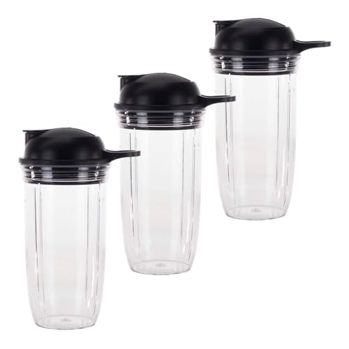 3 Pack 24 Oz Cup And To-Go Lid para Licuadora Nutri Pro 1000