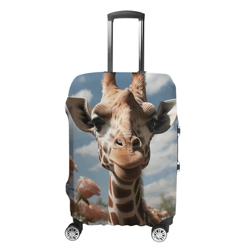 Beautiful Giraffe Luggage Covers Tsa Approved Suitcase Cover Elastic Washable Luggage Sleeve Carry on Cover Protector Anti-Scratch Suitcase Protector Fits 19-30 Inch Case(M)