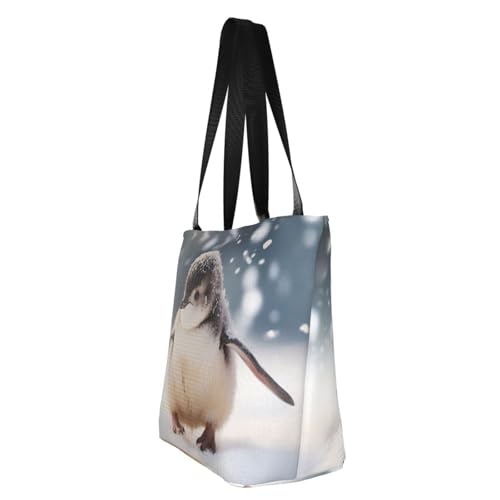 Young Penguin Print Comfortable Shoulder Bag Summer HandbagTravel Beach Work Daily Use Versatile Carry4