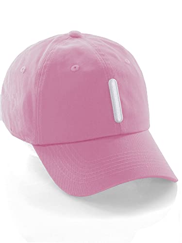 Daxton Classic Baseball Dad Hat Embroidered Initial Letters Cap - Pink, Letter I