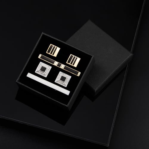 Image of Wynameleri Cufflinks and Tie Pins Tie Clips Set of 2 Accessories for Men