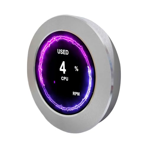Image of VSDISPLAY 2.1 Inch Round LCD Screen 480x480 CPU Temperature Date Monitoring Display for Computer PC Case Liquid Cooler,Silver