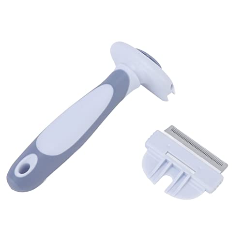 Spazzola per la toelettatura degli animali domestici con pettine staccabile, spazzola antiscarto per cani e gatti di piccola e media taglia, manico ergonomico con funzione di (S Azzurro)