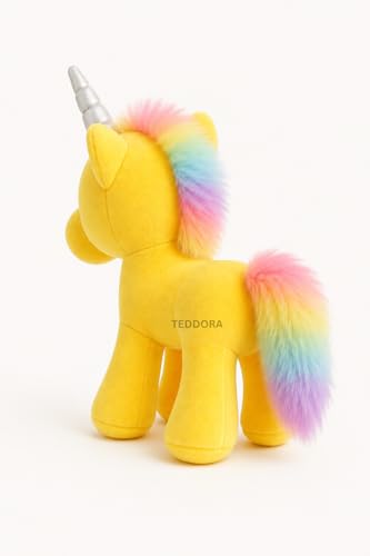 Image of Angel Unicorn Soft Toy for Girls Boys Kids,Yellow,Unicorn Animal Plush Stuffed Baby Teddy Gift Birthday, 30 cm