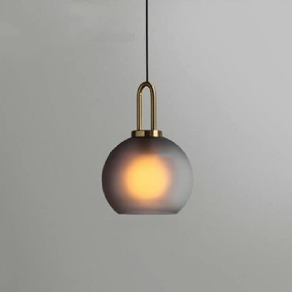 HXYSXHJUO Modern E27 Glass Chandelier Frosted Pendant Light Restaurant Indoor Ceiling Fixture for Kitchen Island Dining Room Bedroom Hallway Bar Living Hanging Light(Gray-A,A)