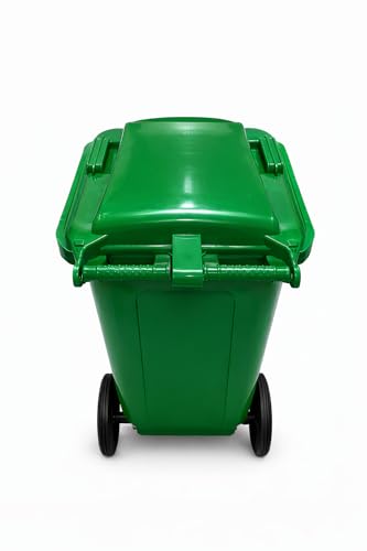 Image of Prima Plastic Manual-Lift Garbage Waste Dustbin with Wheels 120 Ltr Green