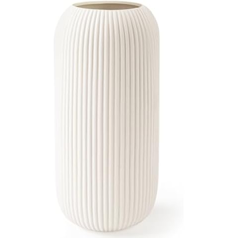 RIKBVOM 8-Inch White Ceramic Vase Cover
