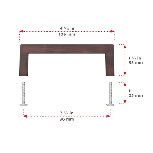 Image of Richelieu Lambton 3 3 /4-in (96 mm) Brushed Oil-Rubbed Bronze Cabinet Pull