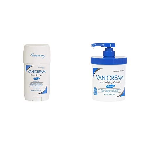 Vanicream Aluminum-Free Deodorant, 2 Oz & Moisturizing Cream with Pump, 16 Oz