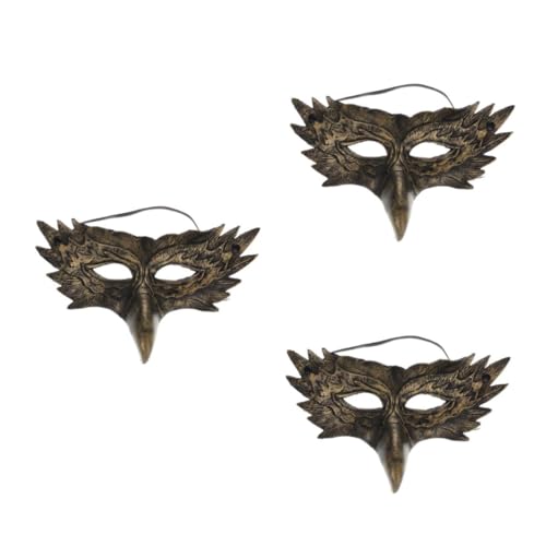 Masque Eagle PU Doré Réaliste avec Élastique pour Événements et Carnavals