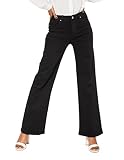 Nina Carter P080 damskie dżinsy Flared Bootcut High Waist Jeans, Czarny (P080-3), S