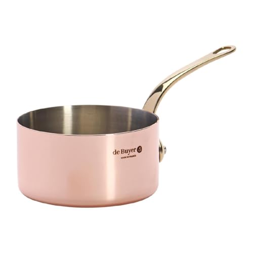 Cazo recto mini De Buyer 10 cm con mango bronce para repostería fina 7
