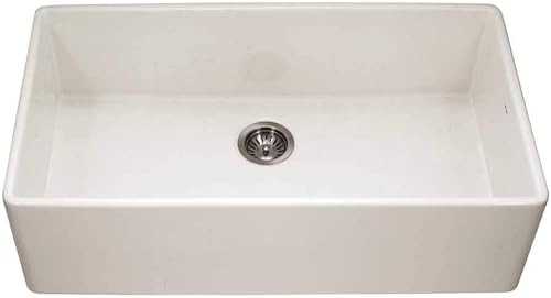 Houzer Platus PTG-3600 BQ - Fregadero de granja de la serie de arcilla refractaria de 36 pulgadas con delantal de montaje inferior con cuenco