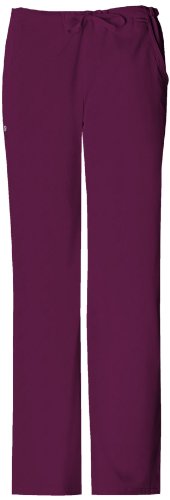 Cherokee Women's Tall Scrubs Luxe Low Rise Drawstring Pant, Wine, Medium/Tall