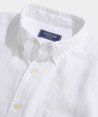 vineyard vines Men's Surfside Solid Linen Short Sleeve Shirt3