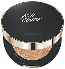CLIO Kill Cover Fixer Cushion, Makeup Base and Fixer, Long Lasting, Full Coverage with Matte Finish for Sensitive Skin Types (0.53 oz) (2 LINGERIE)