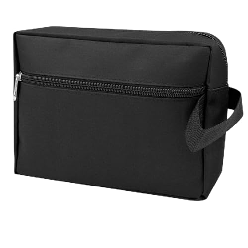 Homshsjhkis Beauty Case Uomo, Beauty Case Viaggio, Borsa Toilette, Pochette Donna Trucchi, Toilette Trucco Portatile Impermeabile, Makeup Bag con Maniglia, Trousse Trucchi per Barba Igiene, Nero