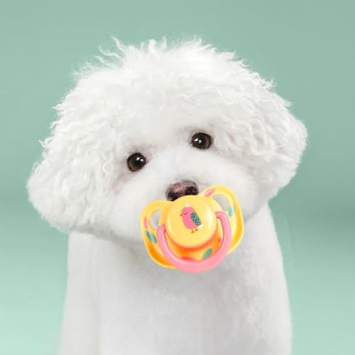 Yjemle Beruhigender Schnuller aus Silikon für kleine Hunde, Kätzchenschnuller, Zahnspielzeug für Welpen und Katzenkauspielzeug, unverzichtbares Haustierbedarf, Welpenzubehör