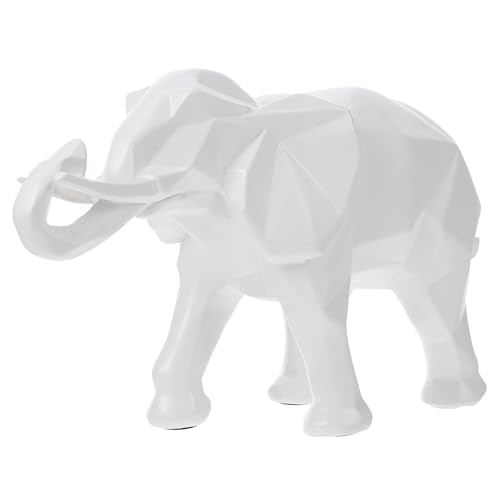 Figura de elefante de resina MERRYHAPY, escultura decorativa geométrica y elegante 2