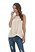 IWOLLENCE Womens Waffle Knit Tunic Casual Blouse Sleeveless Cute Twist Knot Tank Tops Oatmeal, M