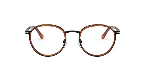 Persol Po2468V Round Prescription Eyewear Frames, Black/Havana/Demo Lens, 49 Mm #TOP12