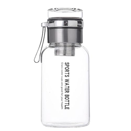Glass Water Bottle | Food-Grade Clear Water Bottle | Hydration Companion Glass Drinking Bottle for Juice Milk Coffee Tea and Beverages
