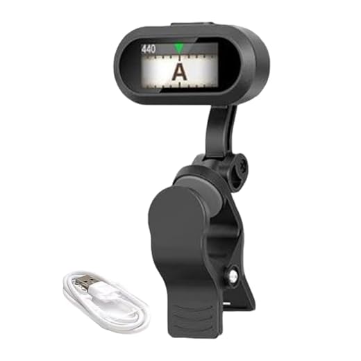 Furtryvl Afinador de guitarra eléctrica | Afinador de bajo con clip | Instrumento de cuerda rápida precisa grande y transparente pantalla LCD portátil de viaje para guitarra eléctrica, bajo, músicos