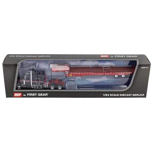 First Gear DCP 1/64 Viper Red Black Kenworth W900L miniatura 4
