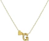 collar Plata AZ Capital Inicial y Corazón Colgante Collares Mujer Gargantilla Pequeñas Joyas Para Niñas Navidad Cumpleaños Graduación joyería