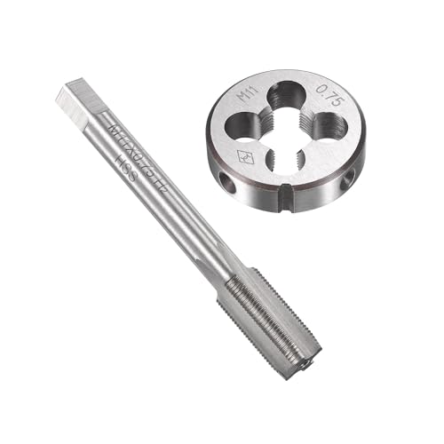 MACHSWON M11 x 0.75mm Metric Tap and Die Set - Machine Thread Screw Tap with Round Threading Die Kit for Thread Repair
