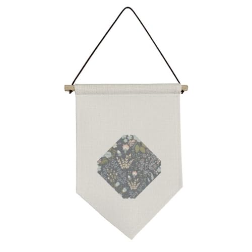 Drapeau en toile à suspendre avec fleurs de qualité artisanale durable