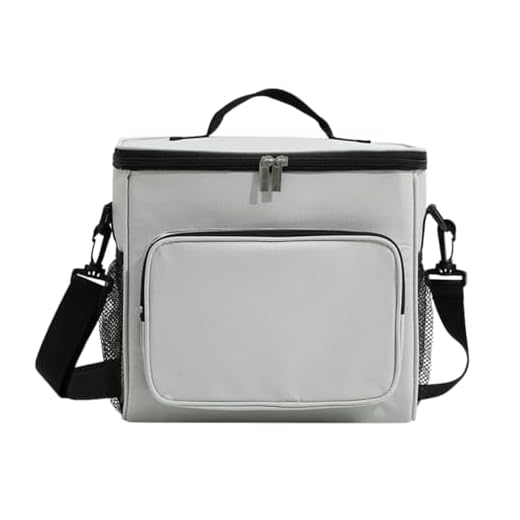 Bolsa Termica Lancheira Marmita Grande Latas Água Alça Ajustavel Transversal Ombro Masculina Feminina (Cinza)