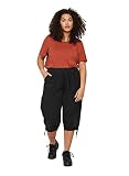 Zizzi Große Größen Damen 3/4-Hose aus Baumwolle mit Taschen Gr 54-56 Black
