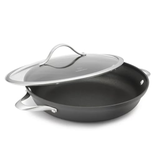 Image of Calphalon Hard anodized two-handle 12-inch everyday pan with glass lid