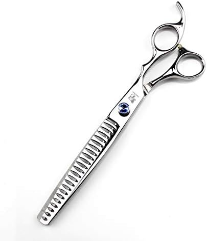 high-end Professional pet Care 8.0 inch pet Scissors JP440C Steel Silver (Fishbone Teeth Cut)