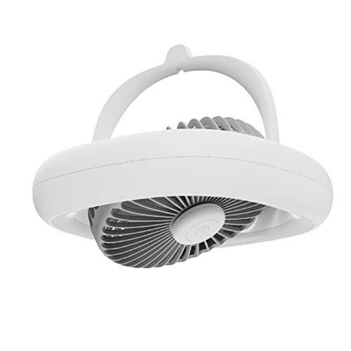 Ventilador oscilante con control remoto recargable por USB de 4000 mAh, 4 engranajes, ventilador de techo con lámpara LED de camping